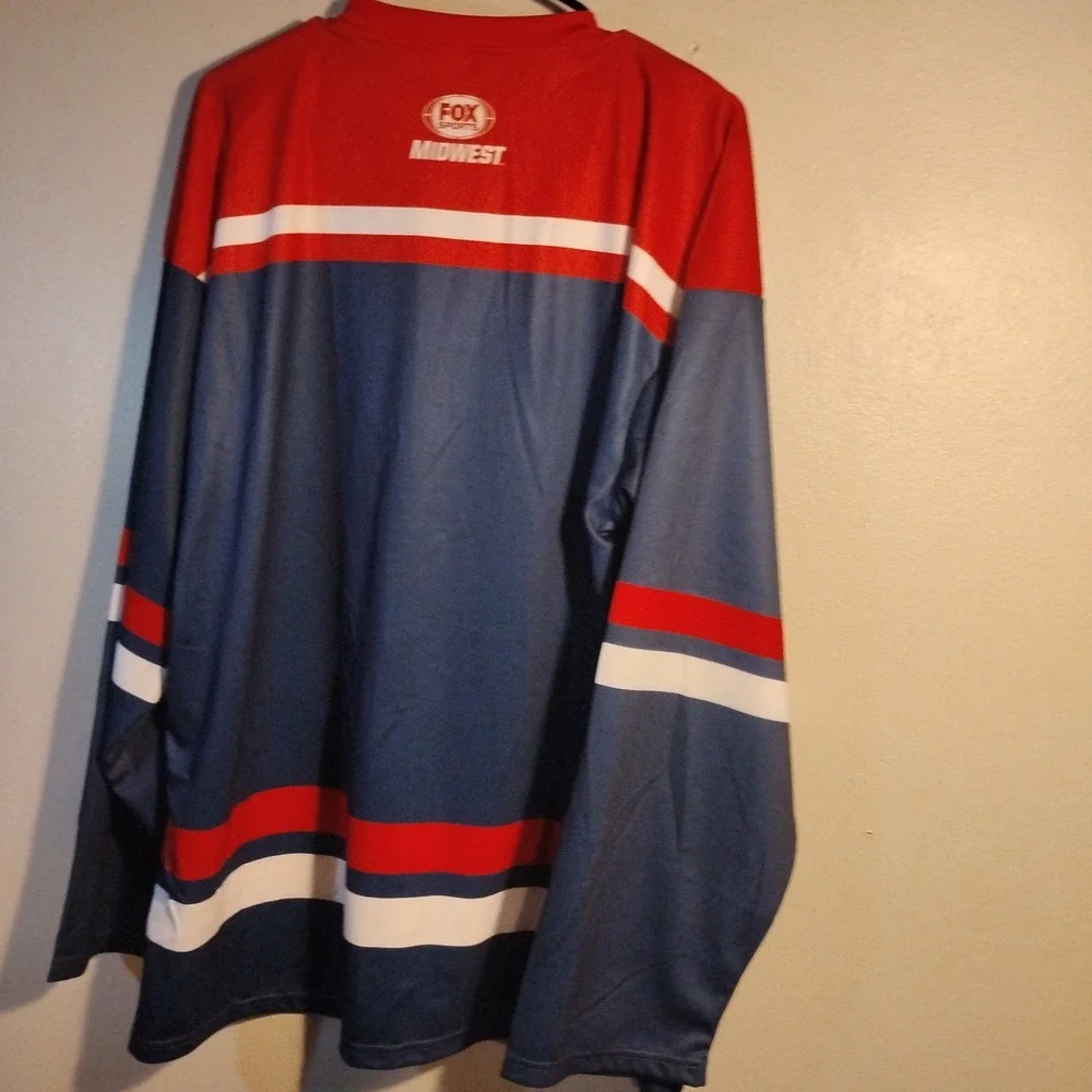 St. Louis Cardinals Men Jersey XL Fox Sports Midwest Blue Long Slvs Hockey Style